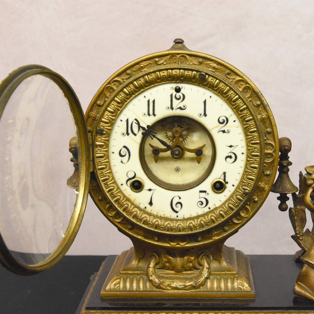 Antique Ansonia Clock Co. Shakespeare Mantel Clock-5