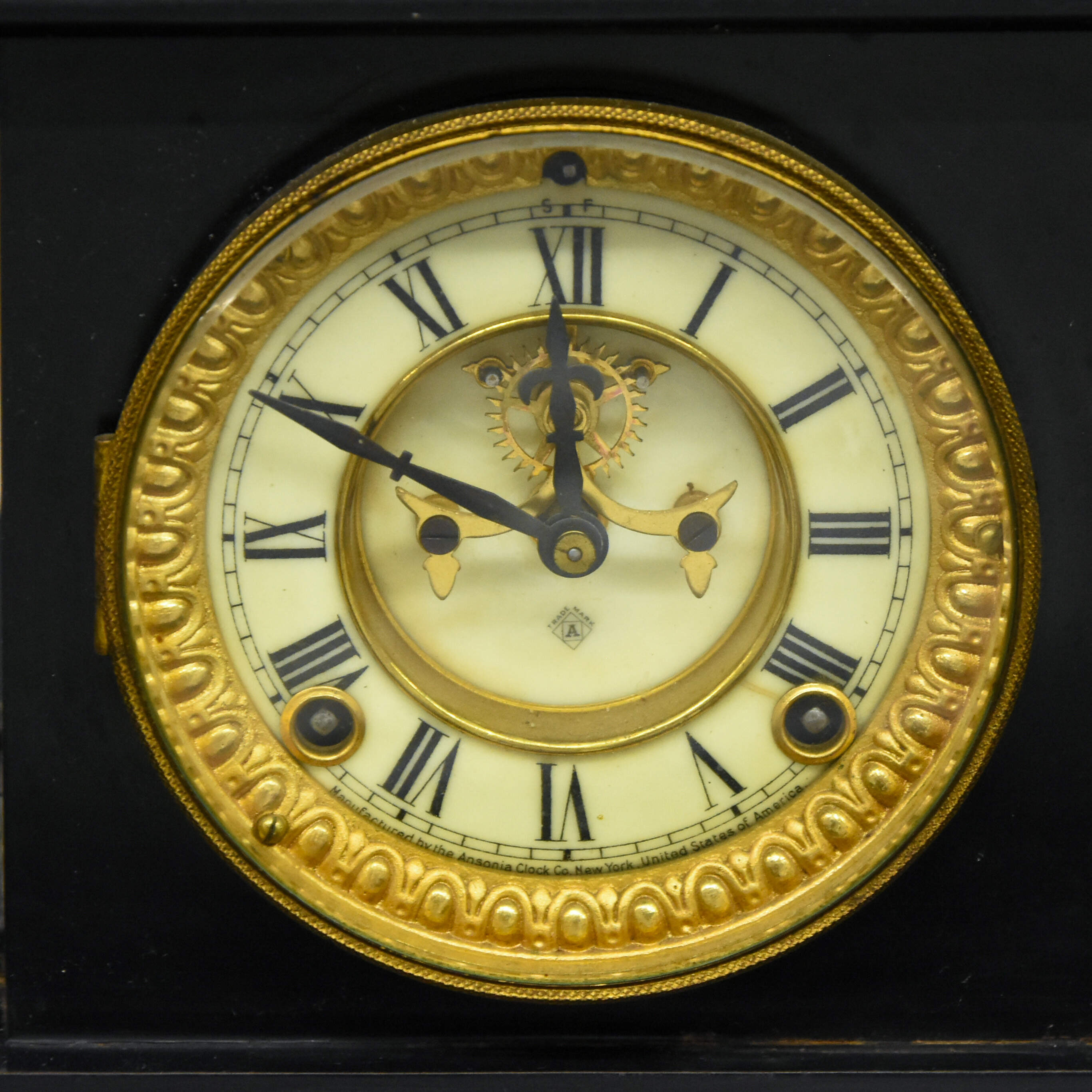 Antique Victorian Mantel Clock with Greek Motifs-2