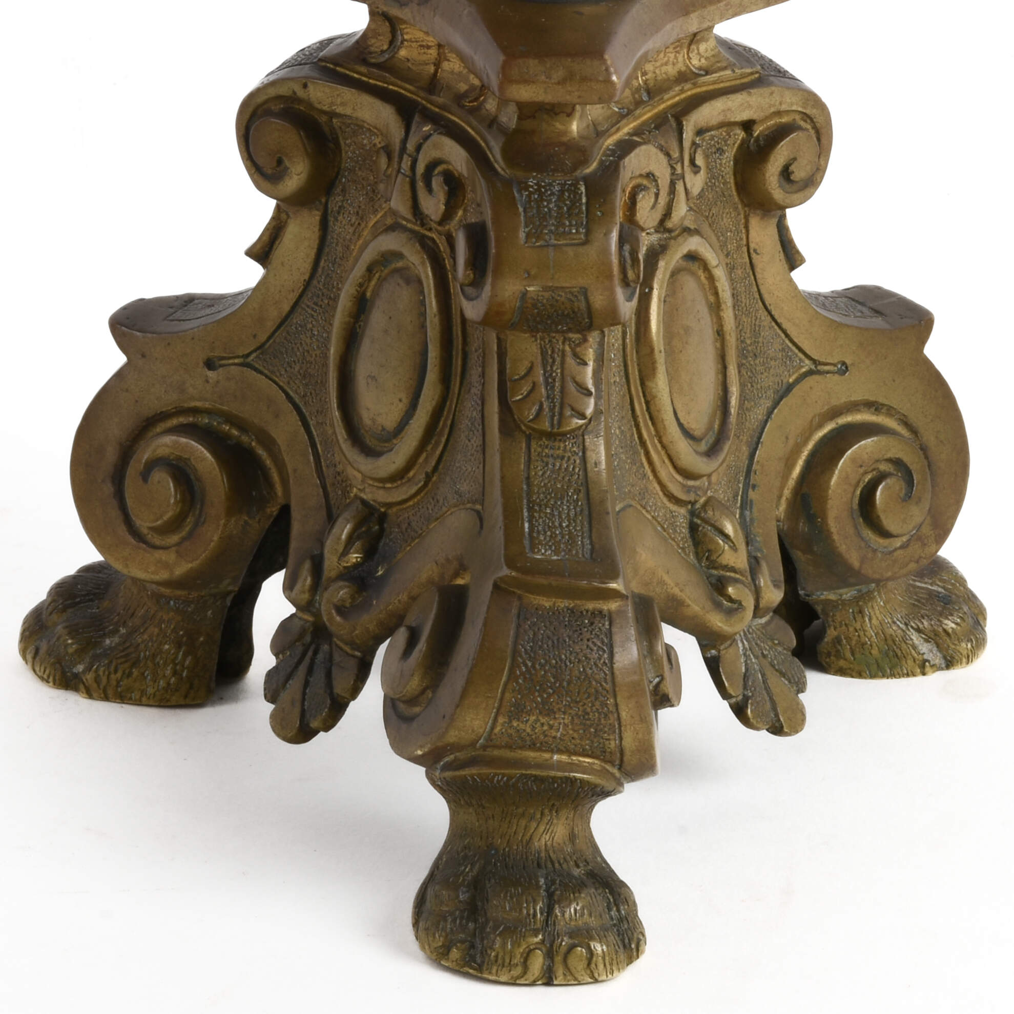 Pair of Metal Pickett Lion Footed Candlesticks-5
