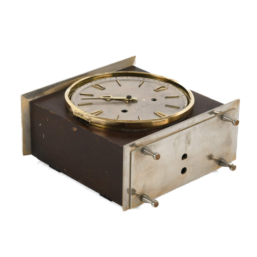 Mid-Century Modern Seth Thomas Mantel Clock with Franz Hermie Movement-11