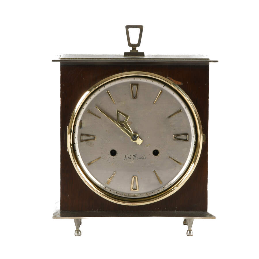 Mid-Century Modern Seth Thomas Mantel Clock with Franz Hermie Movement-1