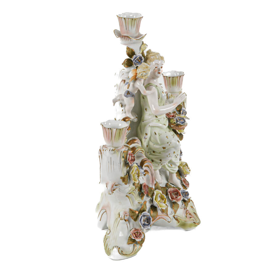 Italian Porcelain Figural Candelabra-5