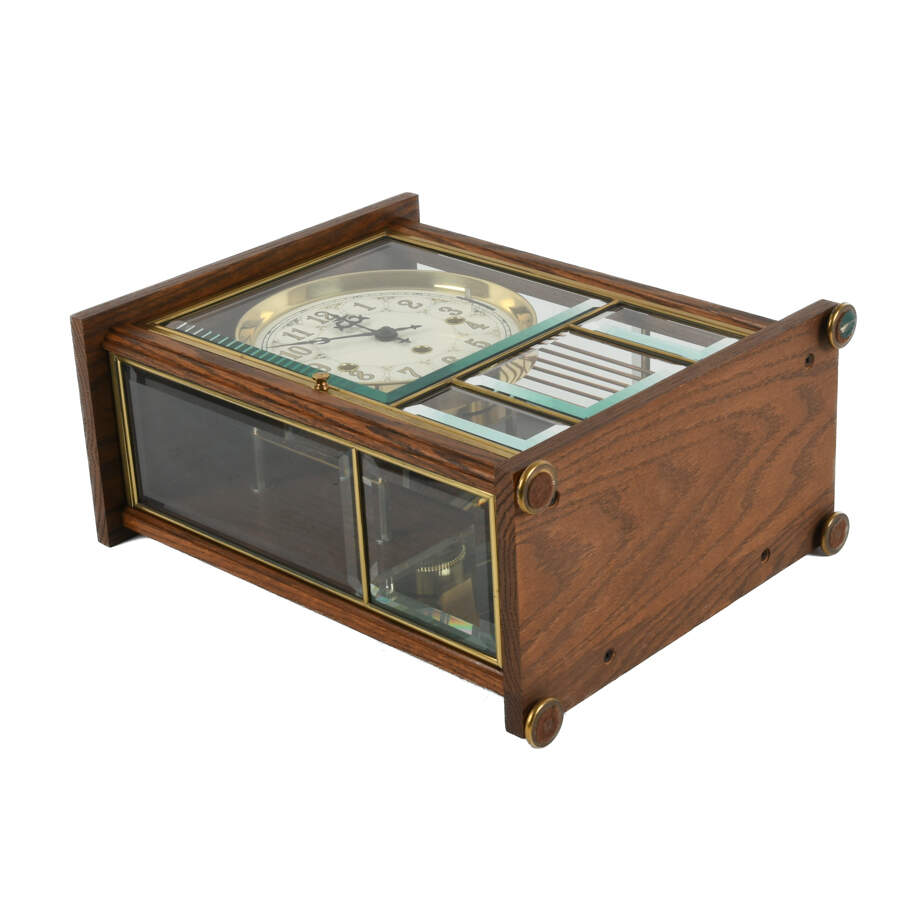 Ansonia Medallion Clock in Walnut Case-8