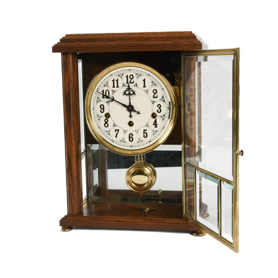 Ansonia Medallion Clock in Walnut Case-6