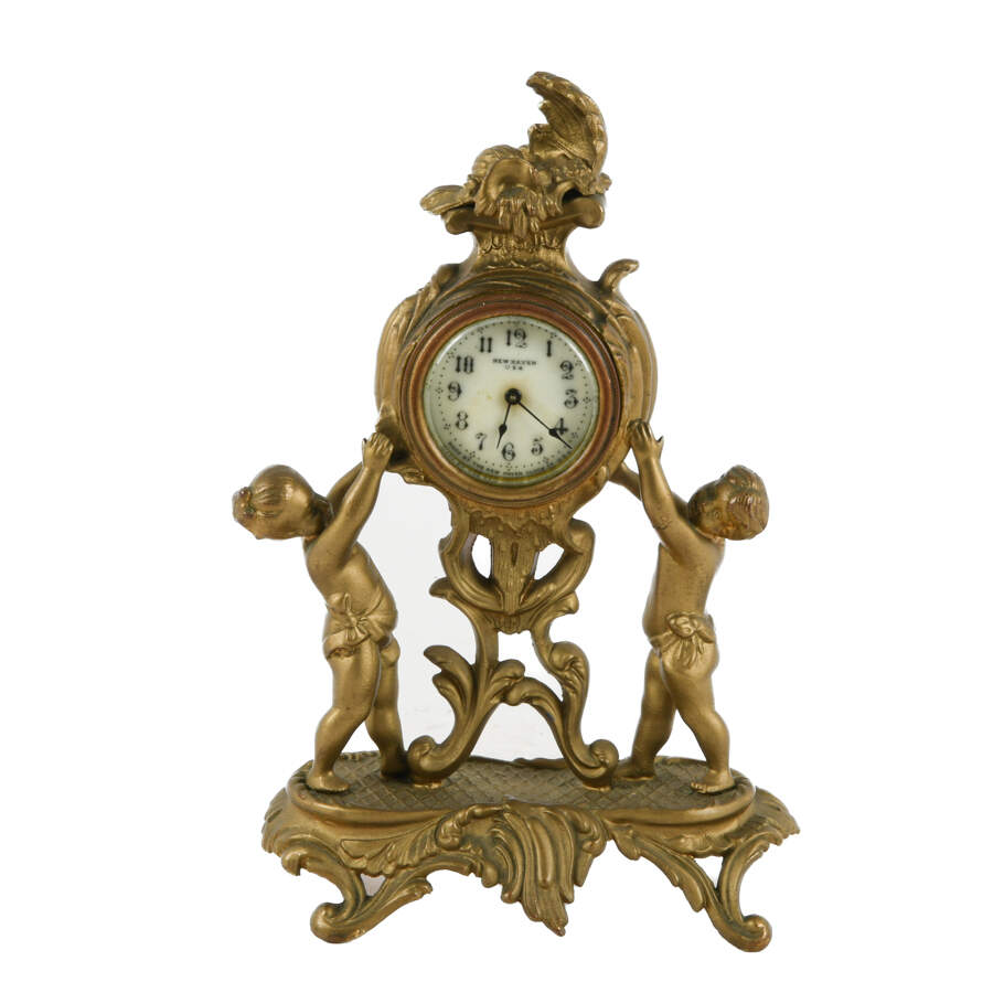 Antique New Haven Figural Mantel Clock-1