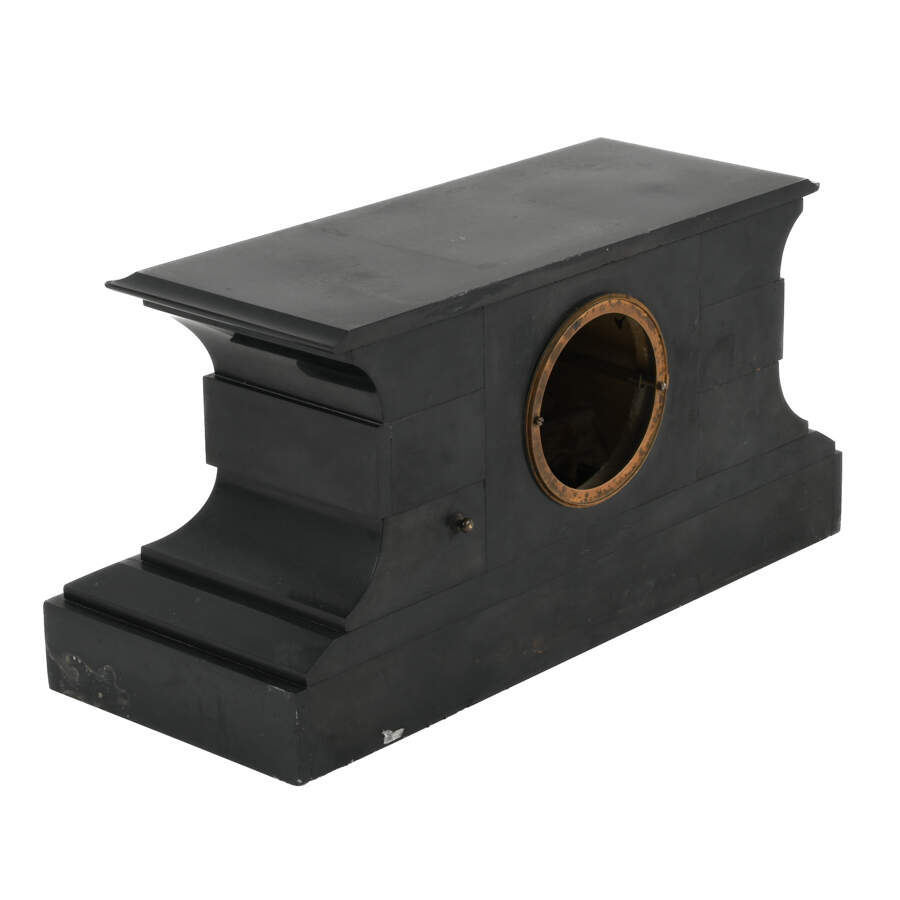 Victorian Black Slate Mantel Clock-5