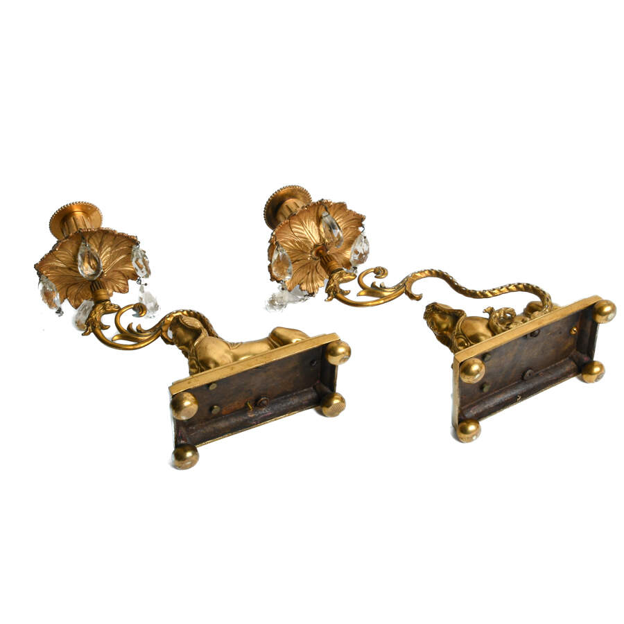Pair of Egyptian Revival Candle Holders-5