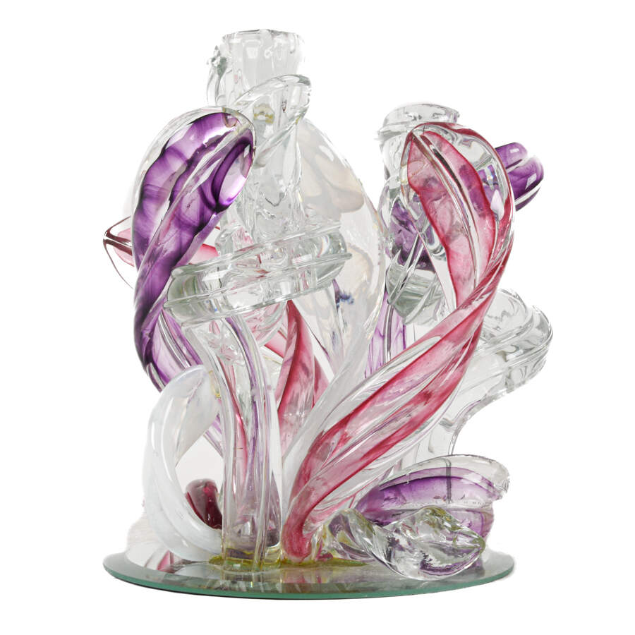 Abstract Studio Art Glass Candle Holder and Sculpture-5