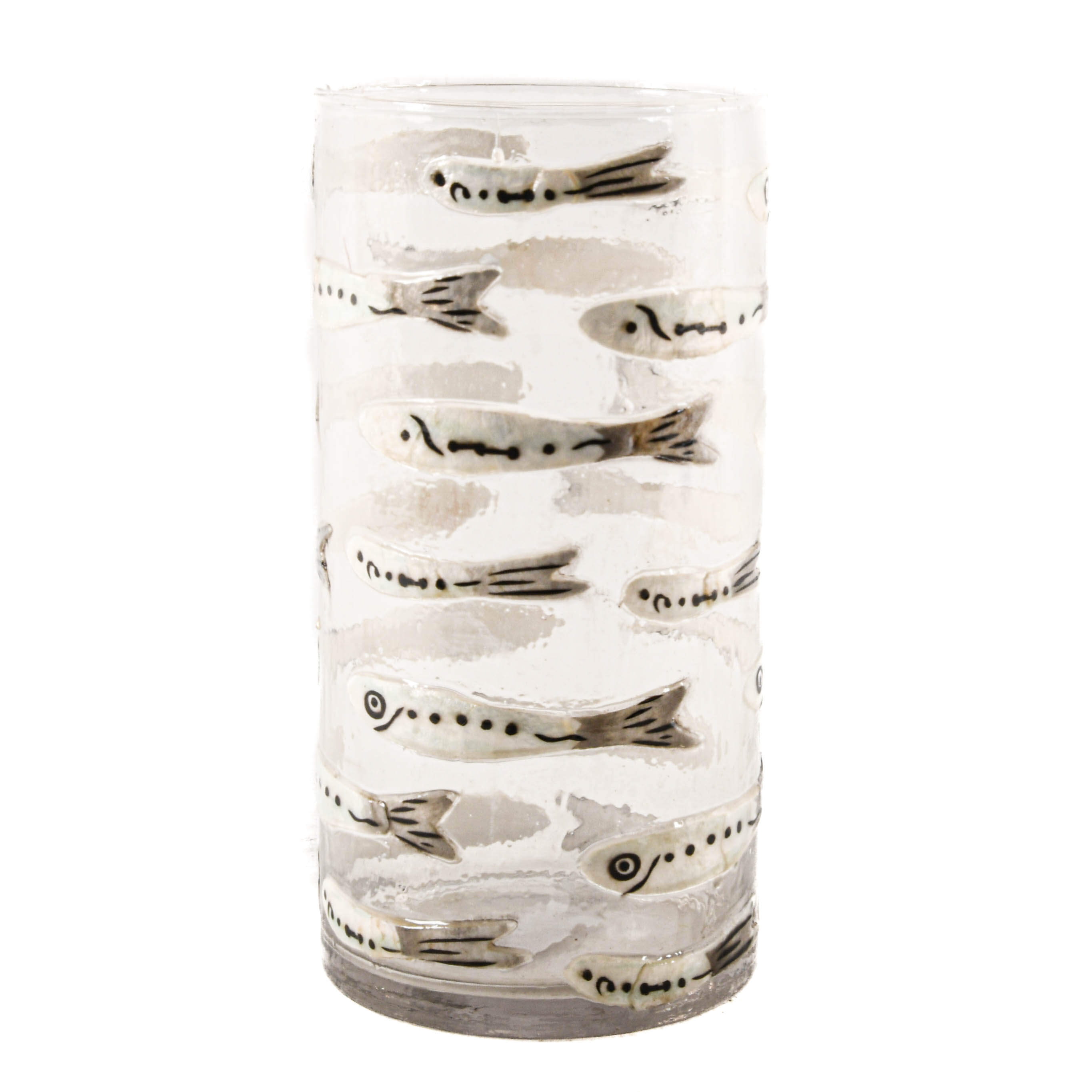 Liquid Art Glass Fish Motif Candleholder-1