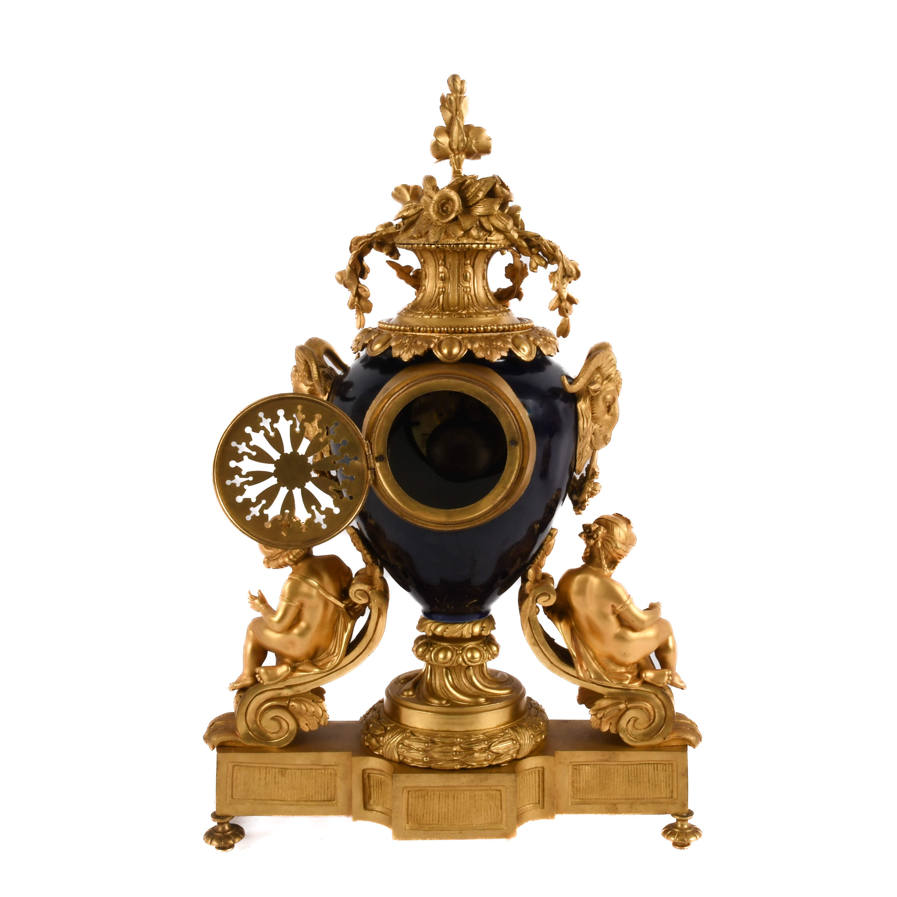 Antique French Japy Frères Bronze and Porcelain Clock Set-4