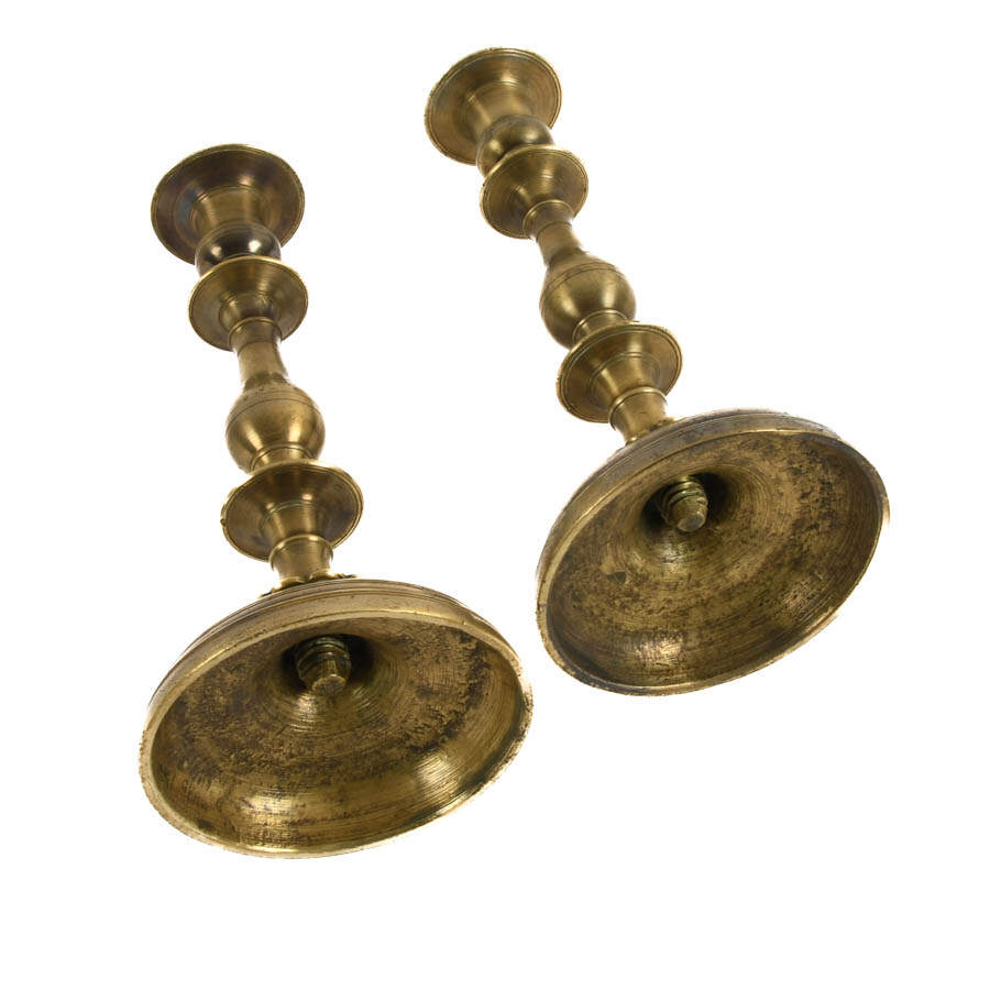 Pair of Heavy Brass Candlesticks-5