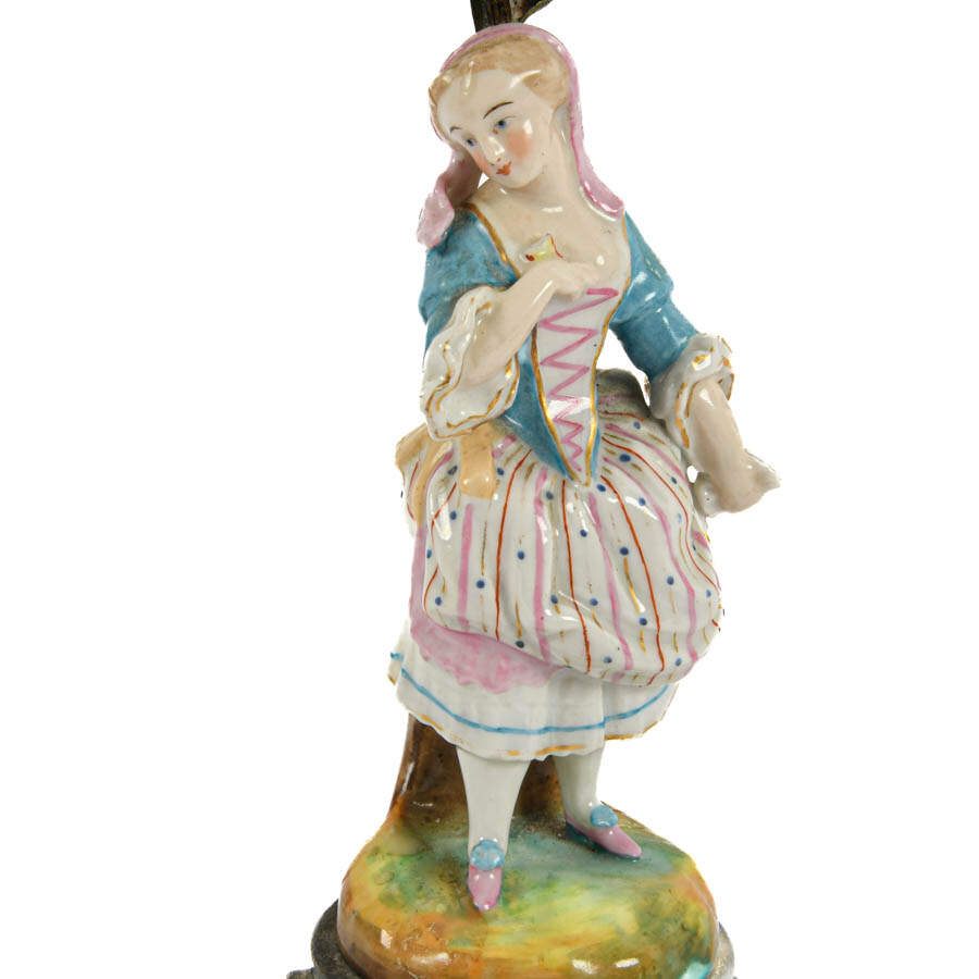 Pair of Hand-Painted Classical Couple Statue Candleholders-6