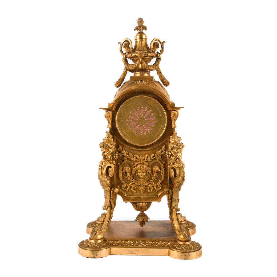 Antique 19th-Century French A.D. Mougin Gilt Bronze Clock-7
