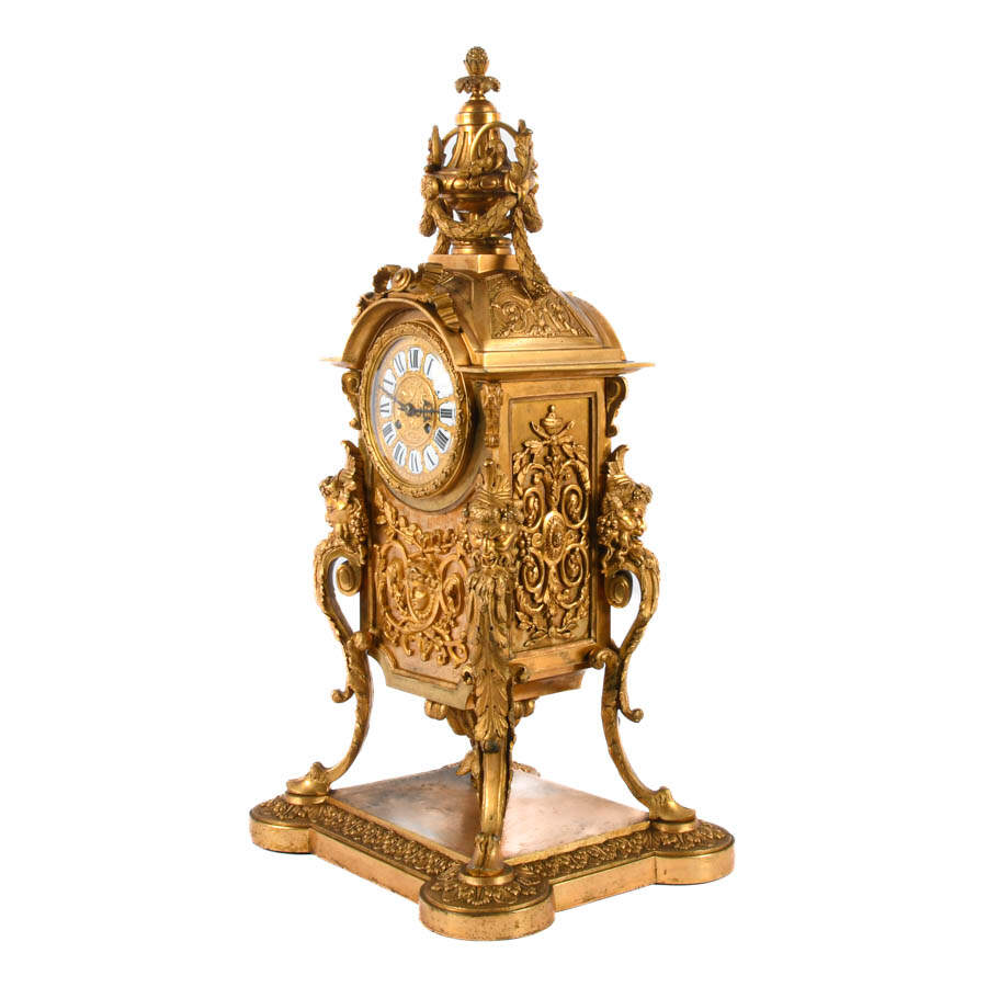Antique 19th-Century French A.D. Mougin Gilt Bronze Clock-3