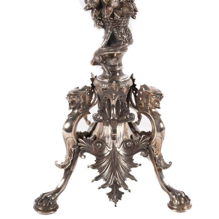 Pair of Ornate Metal Candlesticks-2