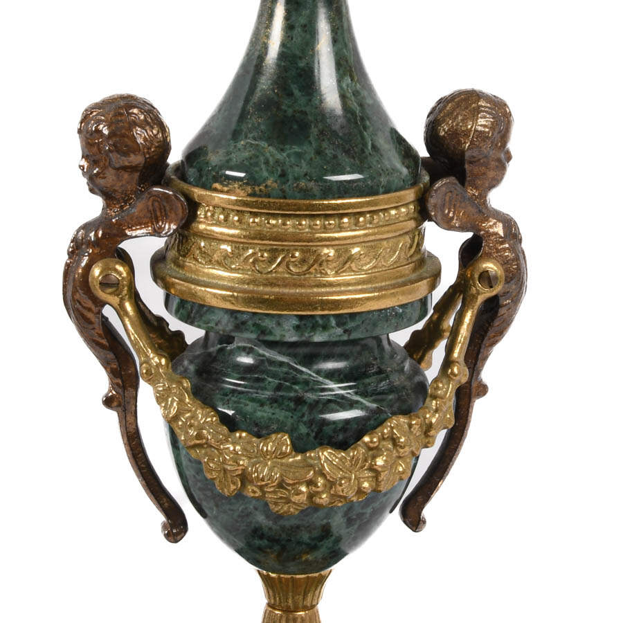 Italian Franz Hermle Imperial Fawns and Lyre Brevettato Clock-10