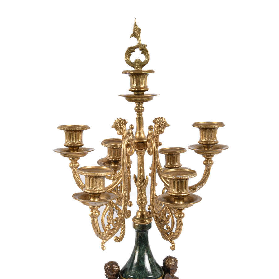 Italian Franz Hermle Imperial Fawns and Lyre Brevettato Clock-9