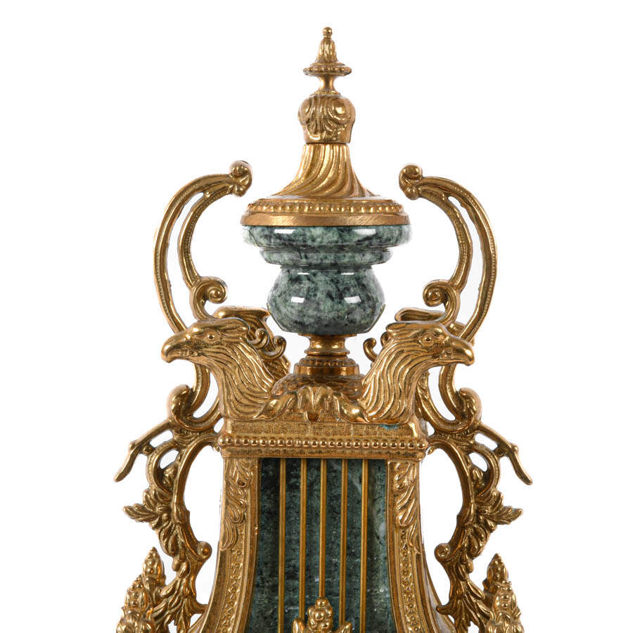 Italian Franz Hermle Imperial Fawns and Lyre Brevettato Clock-2
