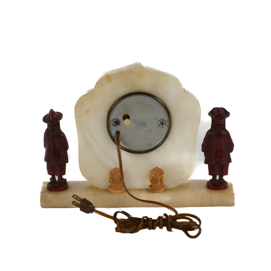 Art Deco Electric Asian Garden Figure Clock-3
