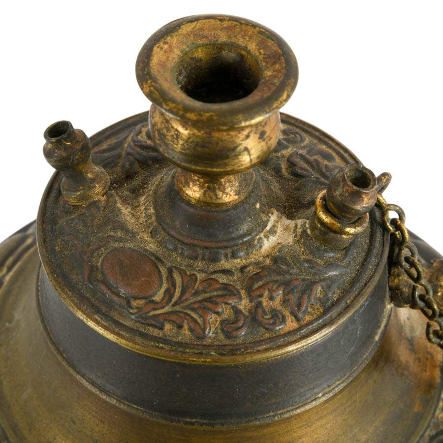 Antique Brass Chamberstick Candle Holder with Snuffer-5