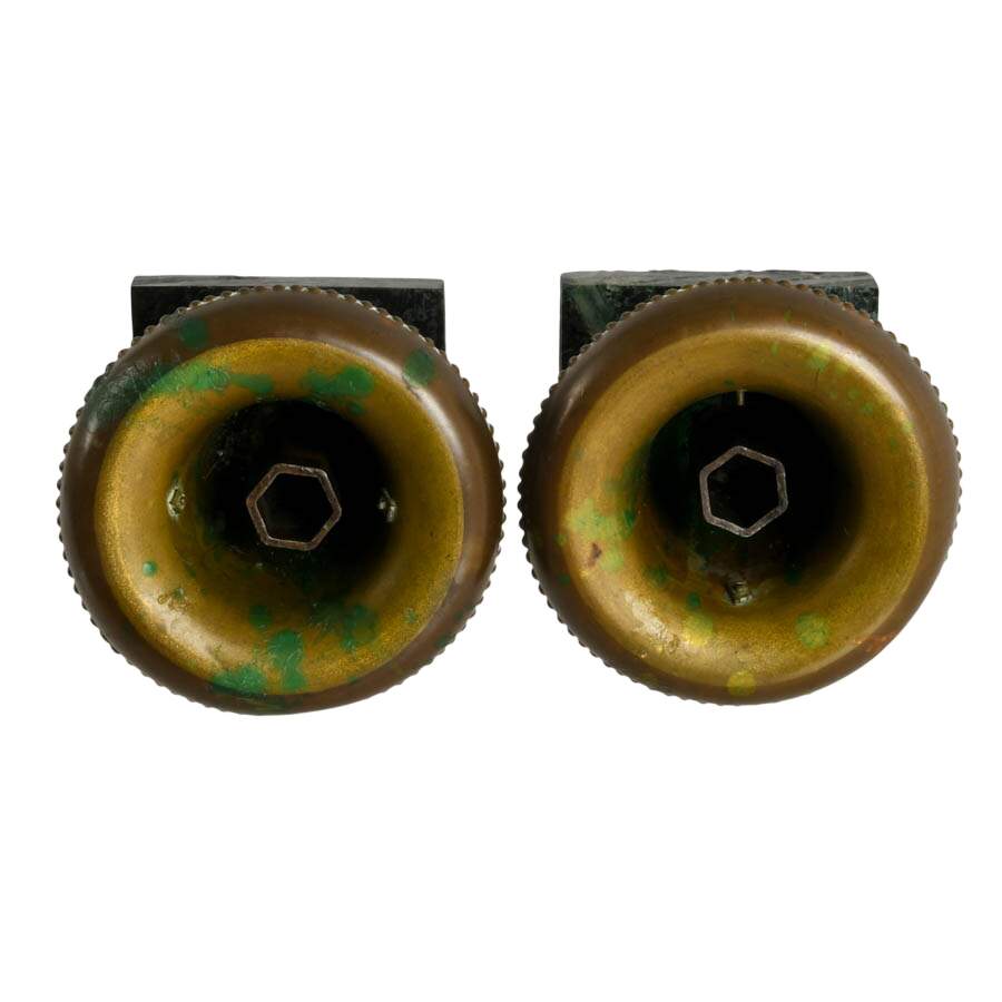 Pair Brass and Marble Candlesticks-5