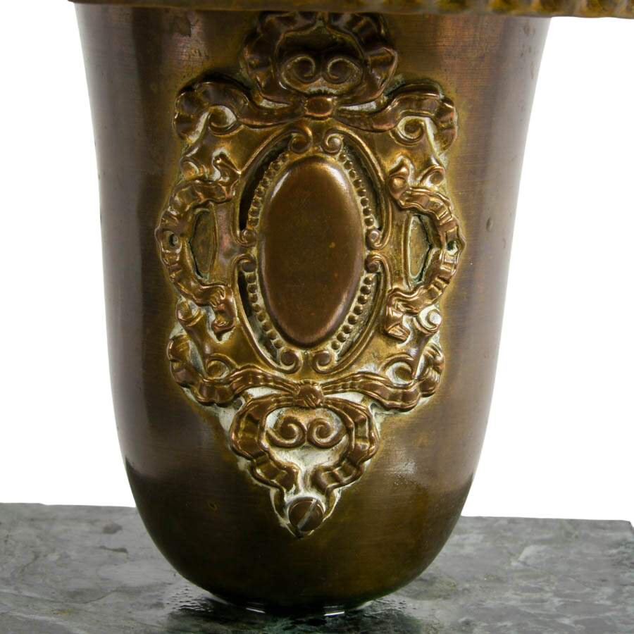 Pair Brass and Marble Candlesticks-3