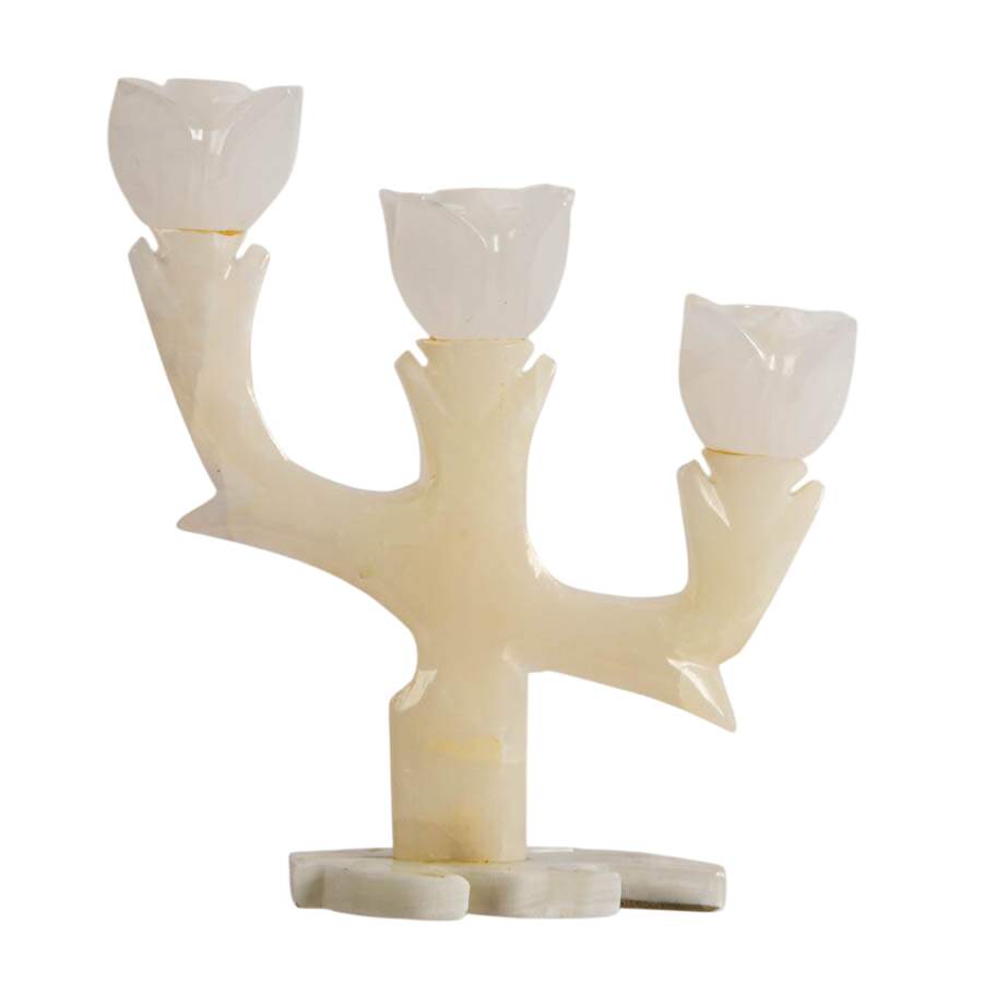 Stone Floral Form Candlestick-3