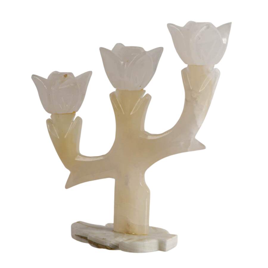 Stone Floral Form Candlestick-2
