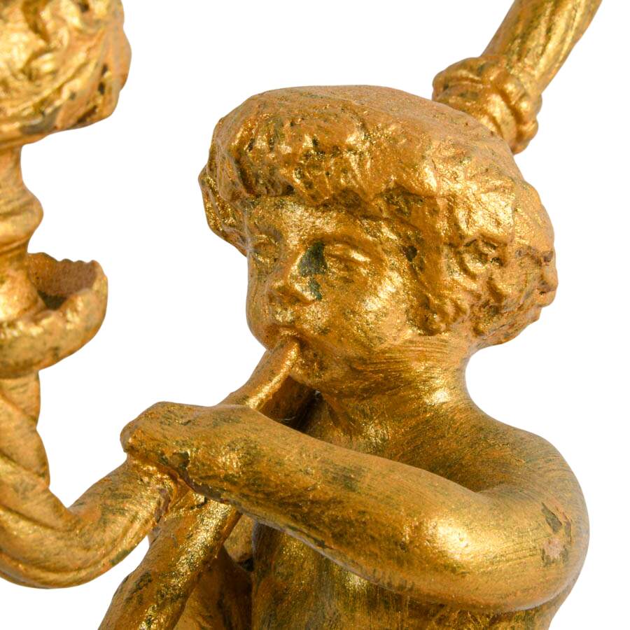 Pair of Louis XVI Revival-Style Putti Two Light Candelabras-7