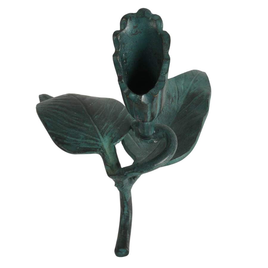 Pair of Figural Wrought Iron Green Leaf Candleholders-5