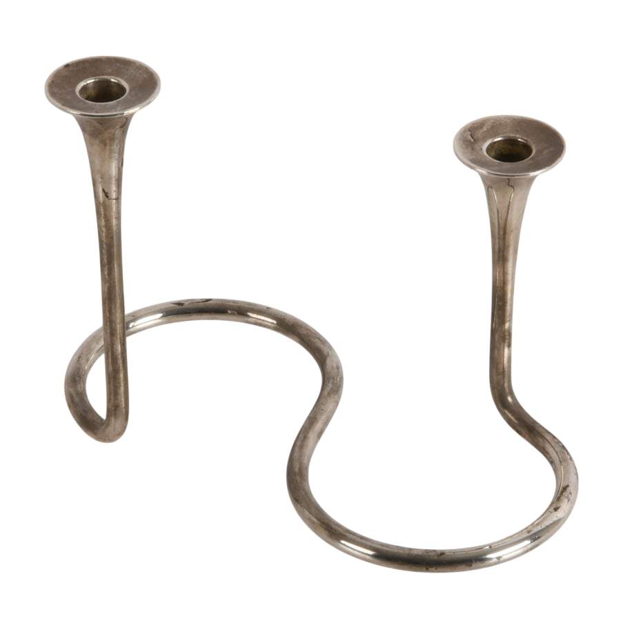 Anton Michelsen Mid-Century Sterling Candlestick by Eigil Jensen-2