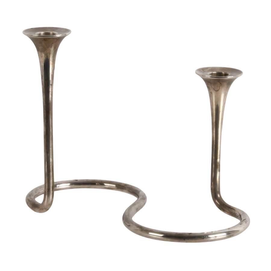 Anton Michelsen Mid-Century Sterling Candlestick by Eigil Jensen-1