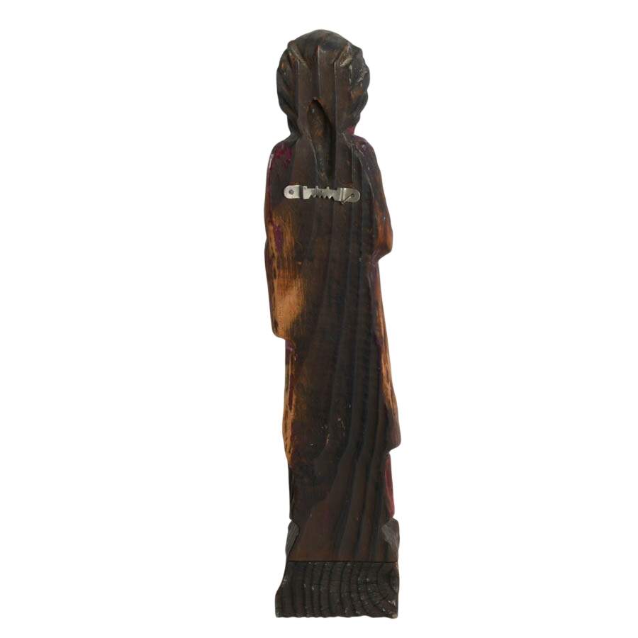 Hand-Carved Wood Figurine Candlestick of Saint Paul-6