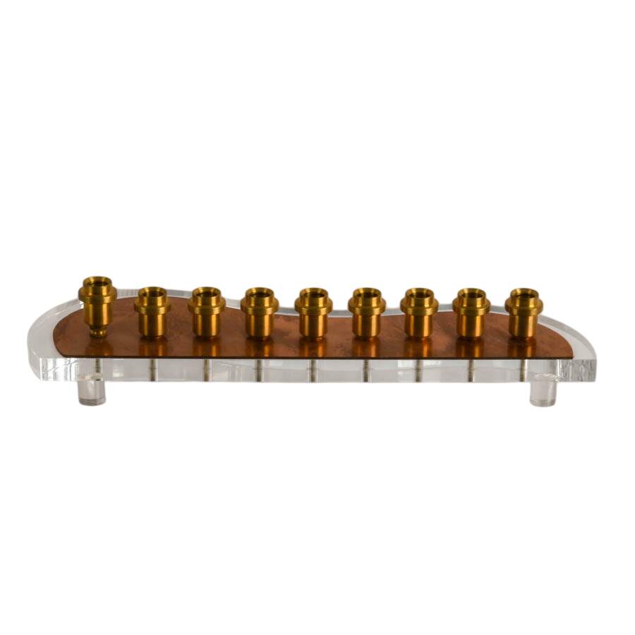 Minimalist Copper and Clear Acrylic Menorah-1