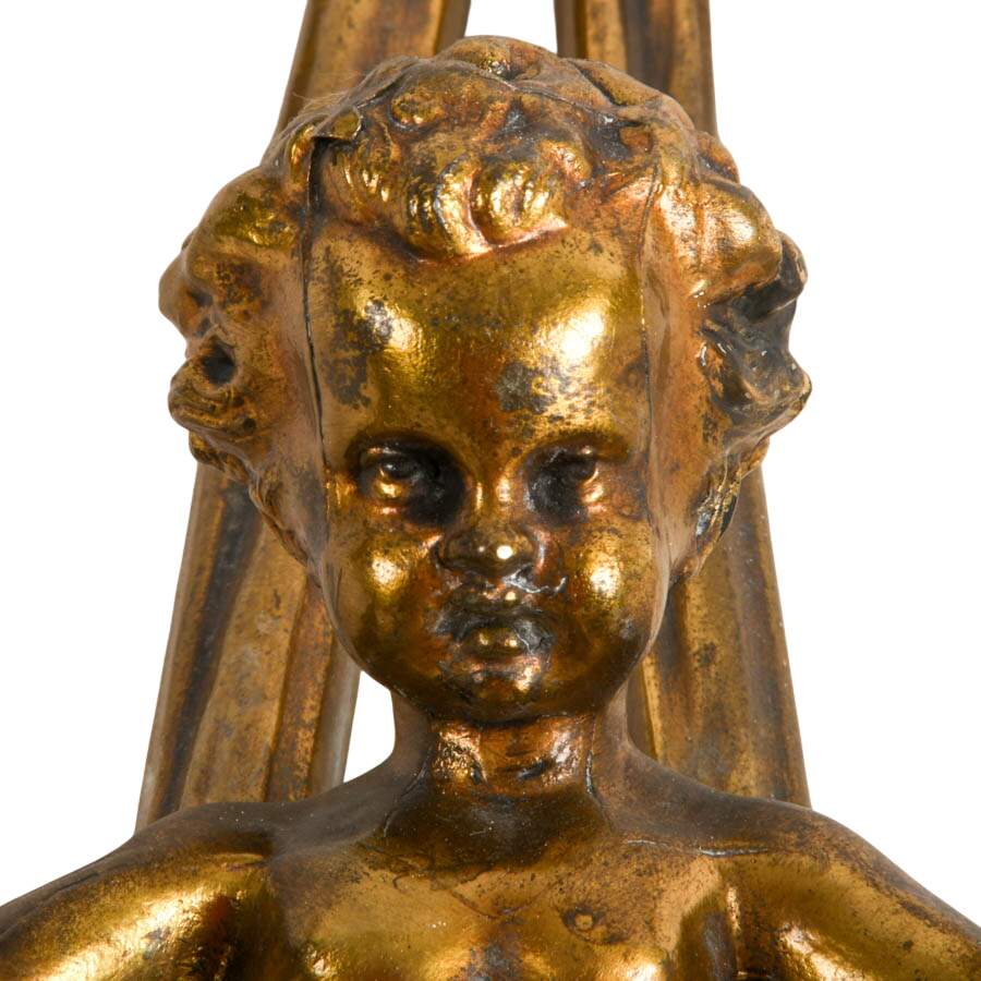 Antique Trio of French Louis XVI-Style Cherub Wall Candleholder-4