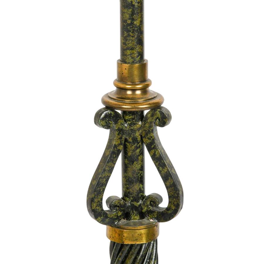 Set of Three Tall Maitland Smith Iron and Brass Candlestands-7