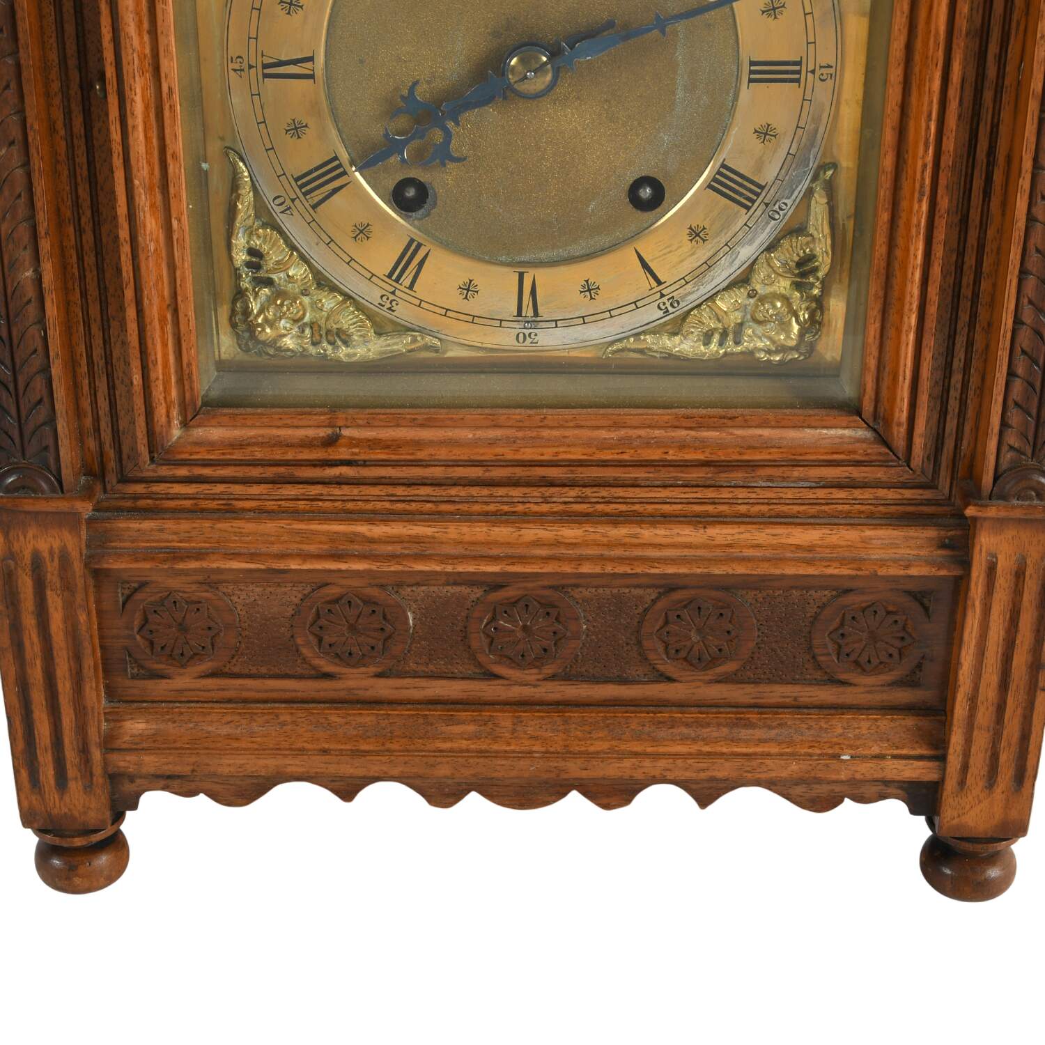 Antique Winterhalder & Hofmeier Oak Mantel Clock-5