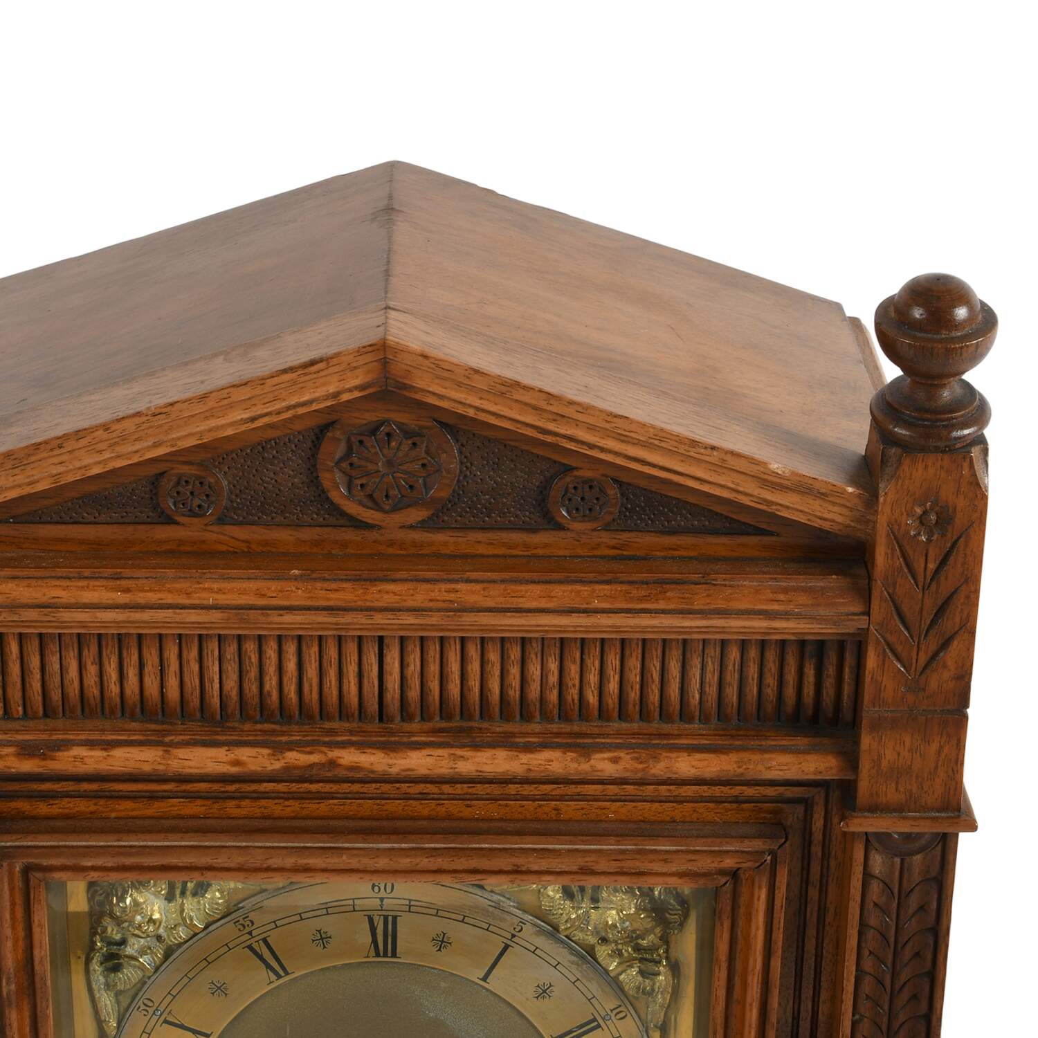 Antique Winterhalder & Hofmeier Oak Mantel Clock-4