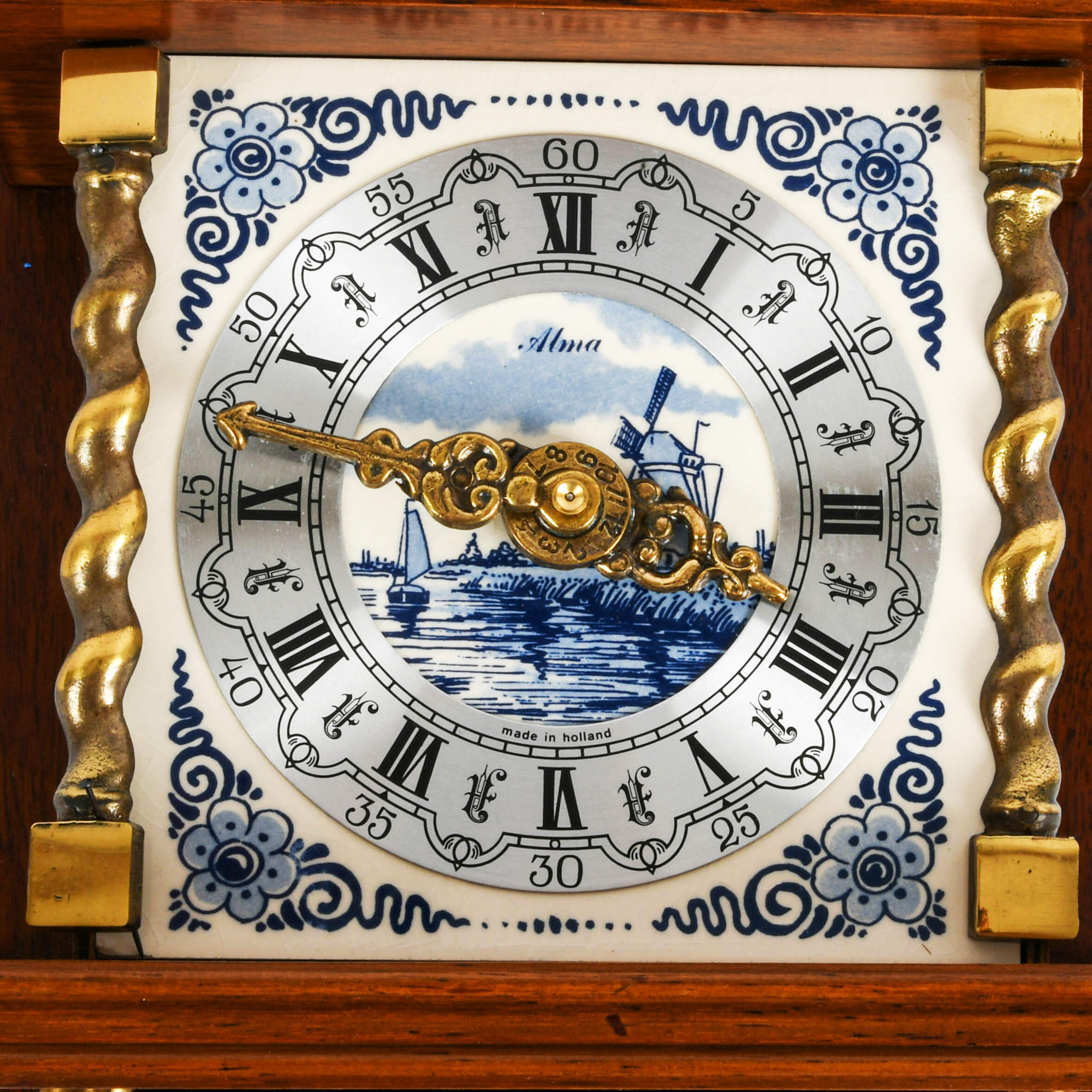 Dutch Zaandam 8-Day Delft Holland Wall Clock with Franz Hermle Movement-7
