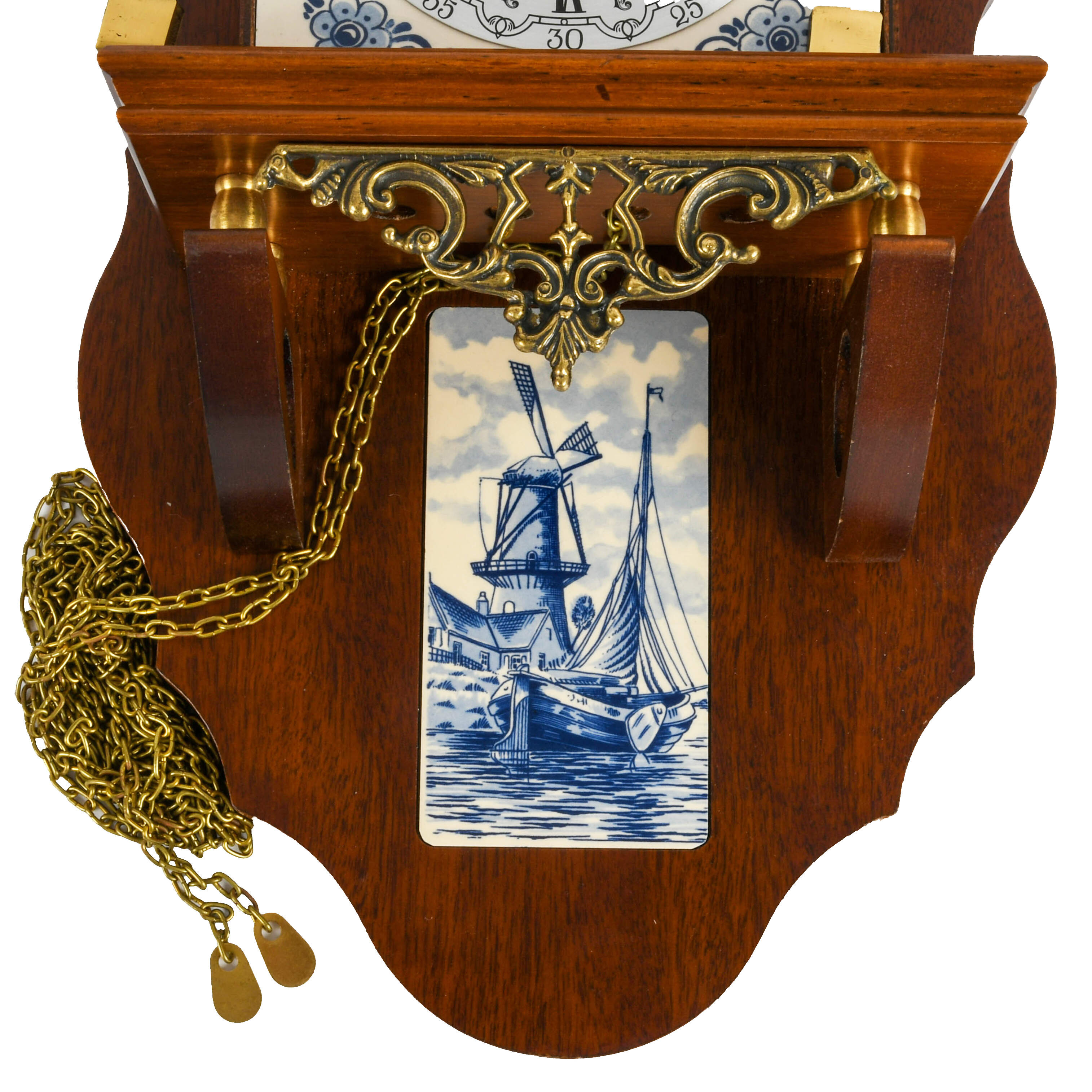 Dutch Zaandam 8-Day Delft Holland Wall Clock with Franz Hermle Movement-5