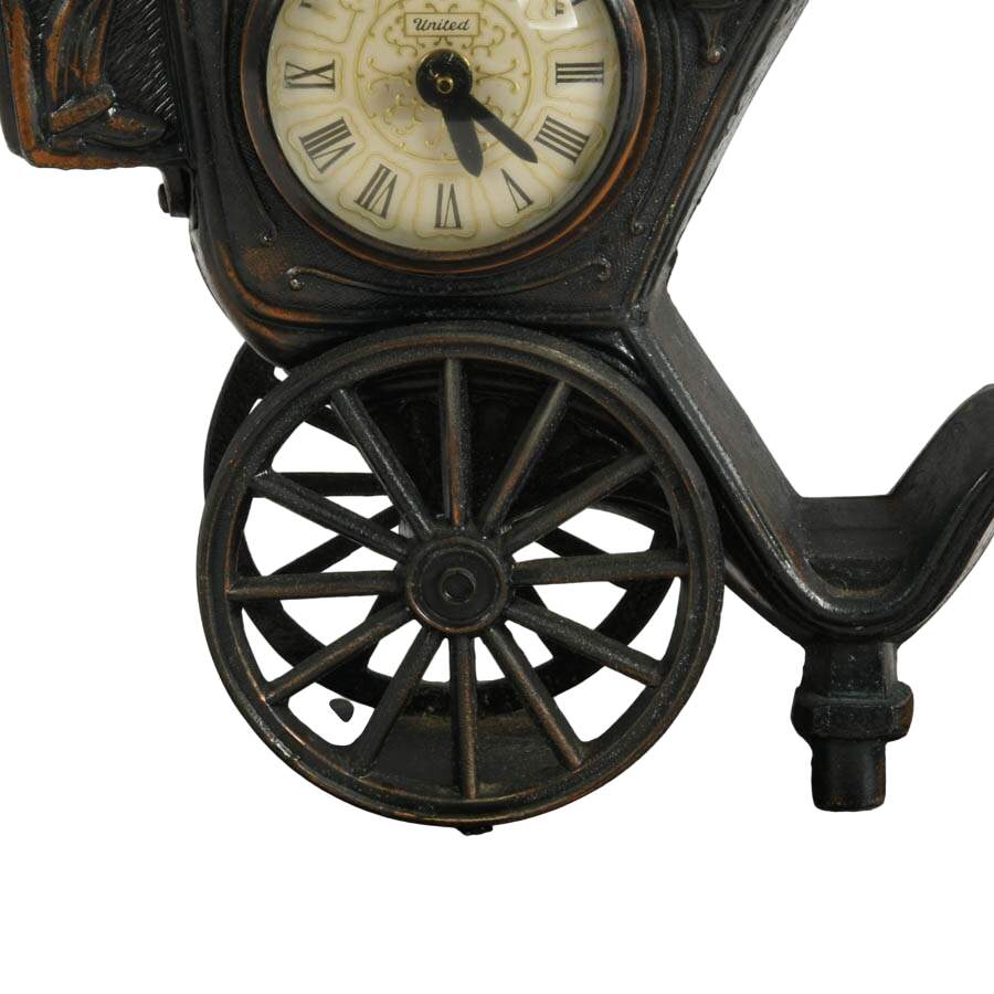 United Metal Goods Horse and Carriage Mantel Clock with Light-3