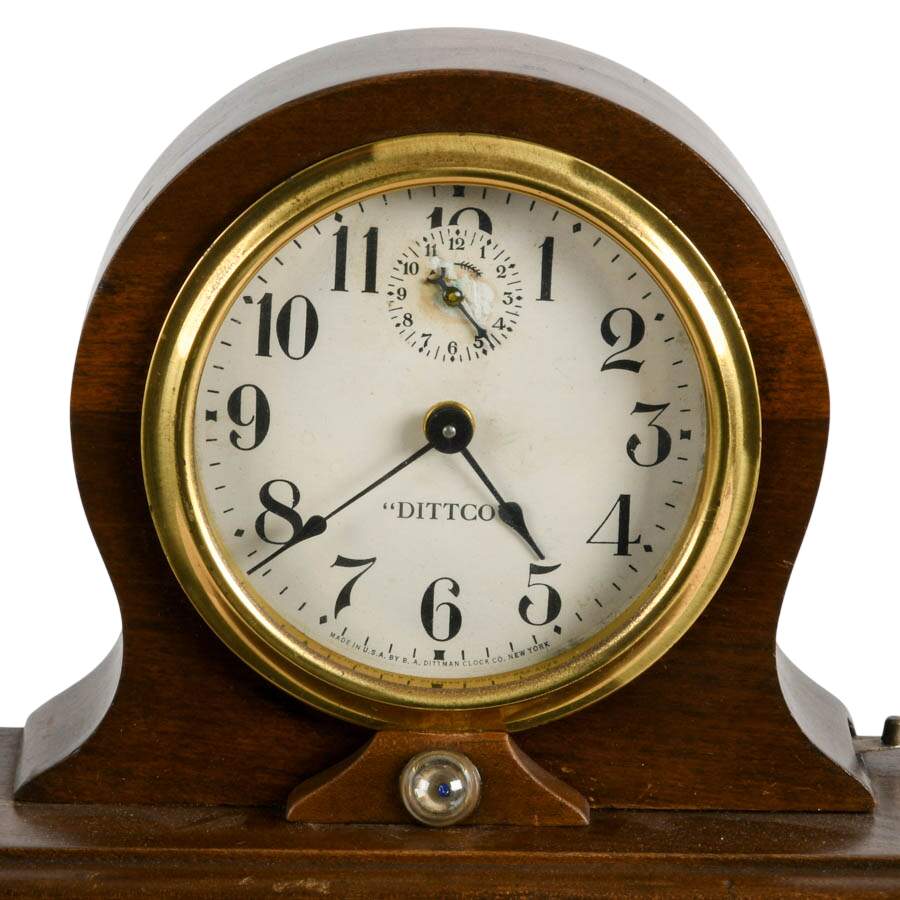 Antique "Dittco" Wooden Cased Electric Alarm Clock-2