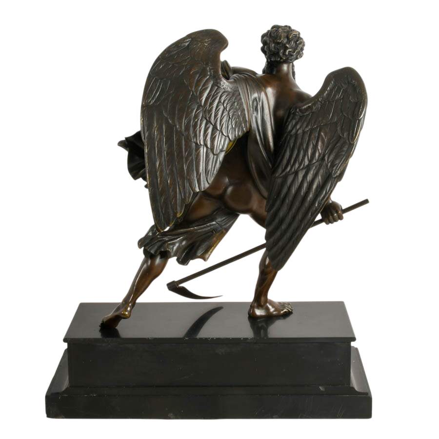Tiffany & Co. Lurasco Frères Figural Bronze Chronos Mantel Clock-4