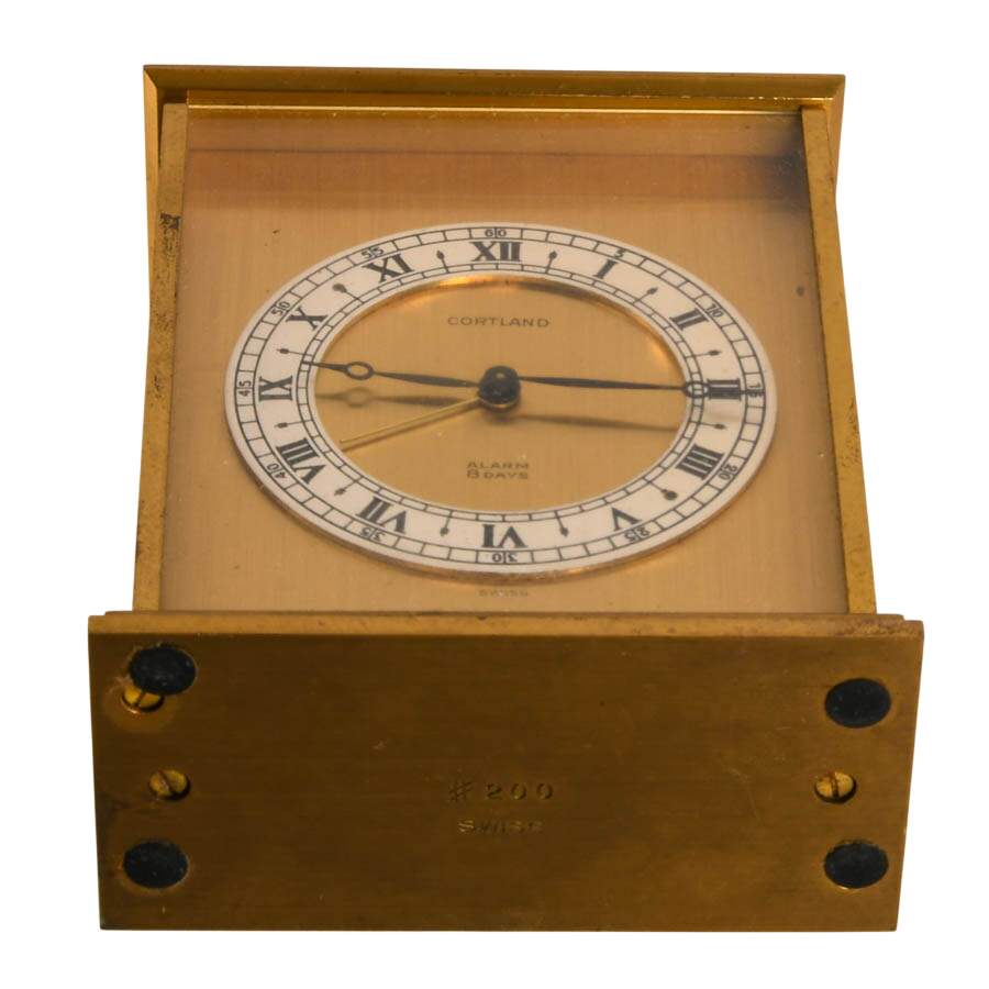 Cortland 8-Day Brass Alarm Carriage Clock-5