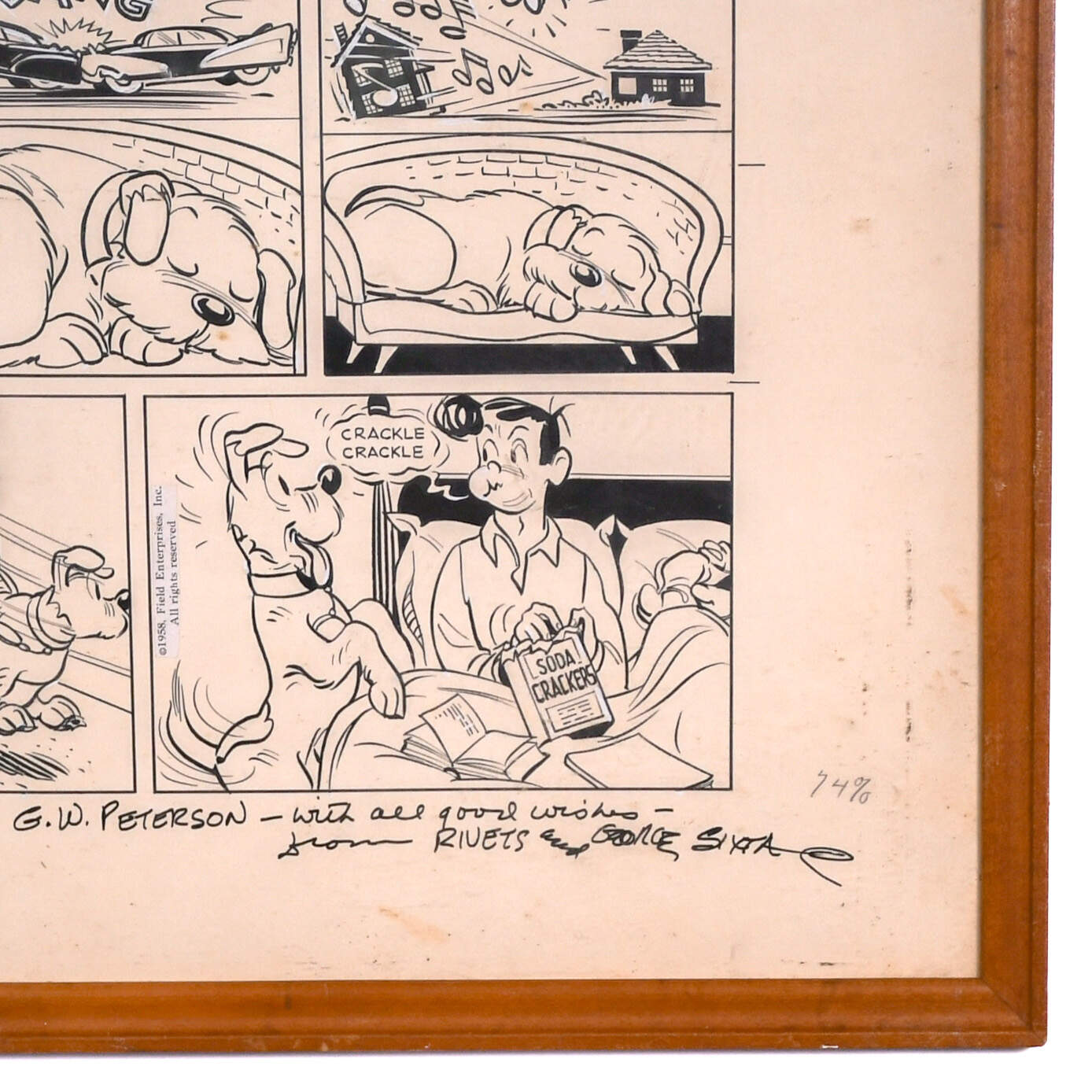 Hand-Drawn George Sixta (1909-1986) 1958 "Rivets" Comic Strip-6