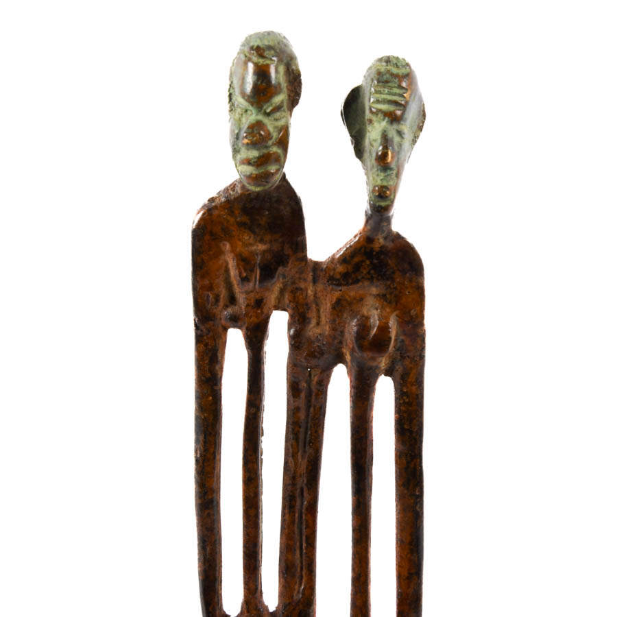 Modernist Metal Abstract Couple Sculpture-3