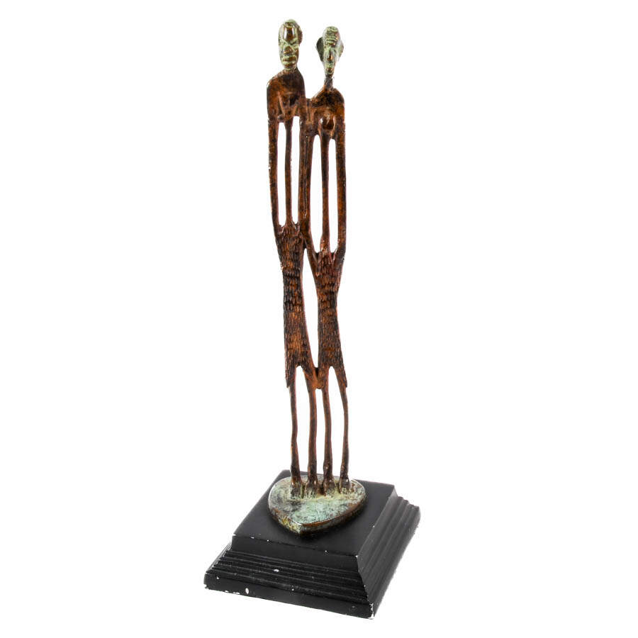 Modernist Metal Abstract Couple Sculpture-2