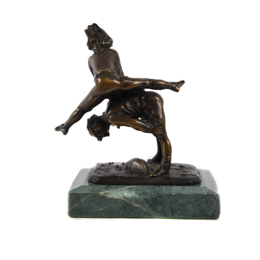 Alfred Barye Bronze "Leap Frog" Sculpture-2