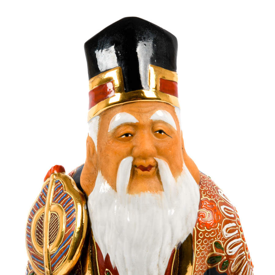 Japanese Kutani Ware Jurojin Figurine-2