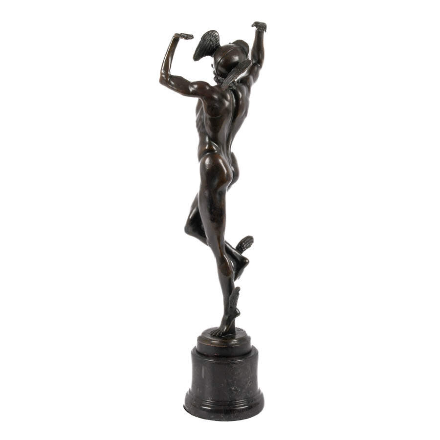 Bronze Sculpture of Mercury After B. Cellini on a Marble Base-6